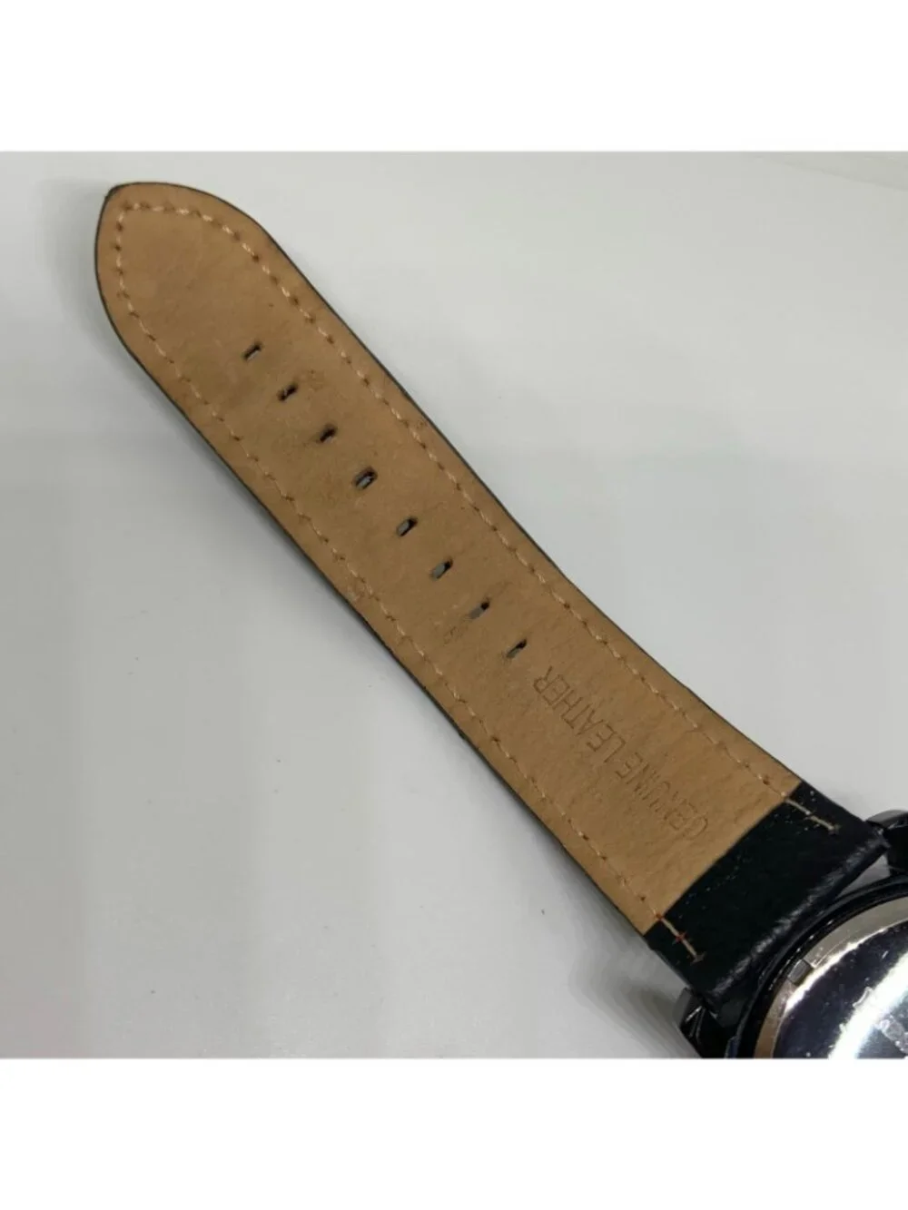 Rockwell men’s watch small seconds 44mm white dial black tone leather running